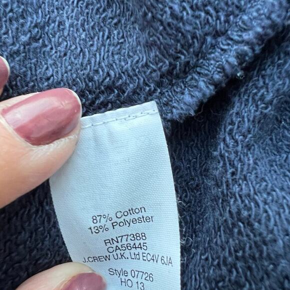 J. Crew women's size M crewneck sweatshirt, navy with red beadwork around neck. - Picture 4 of 4